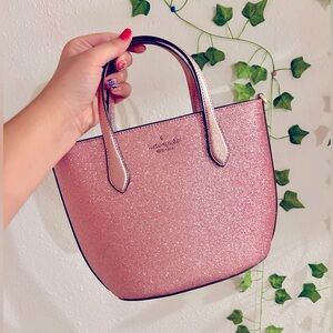 KATE SPADE PINK GLITTER CROSSBODY BAG